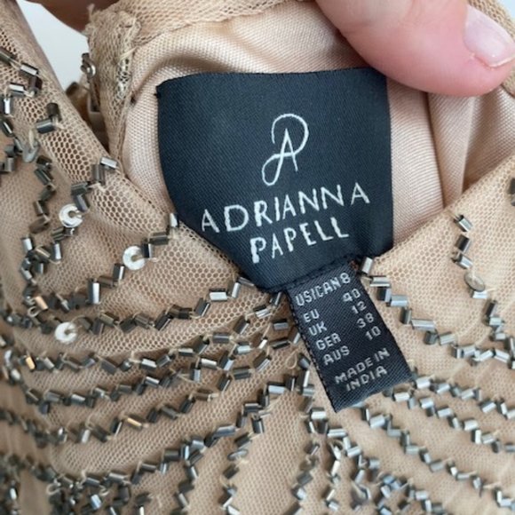 Adrianna Papell Beaded Tan Dress - Picture 8 of 8